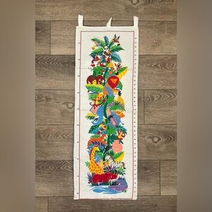 🎄 Baby measuring jungle pattern quilted fabric  wall hanging